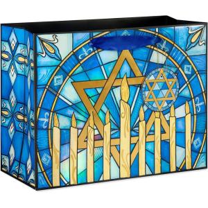 Papyrus 8″ Medium Hanukkah Gift Bag, Stained Glass Star of David (1 Bag)(FSC LG BAG CHA STAINED GLASS)