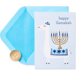 Papyrus Chanukah Card (Warmth, Joy and Tradition)(Llama)