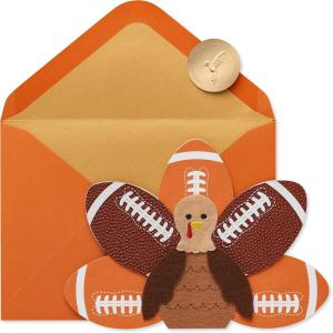 Papyrus Thanksgiving Card (Football Turkey, Grateful for Turkey and Touchdowns)(Grateful for Turkey and Touchdowns)