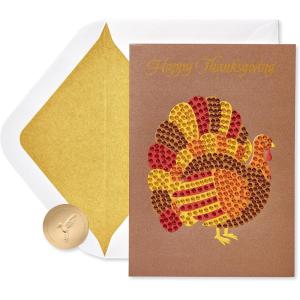 Papyrus Thanksgiving Card (Thinking of You)(Marvelous Season  Gemmed Turkey)