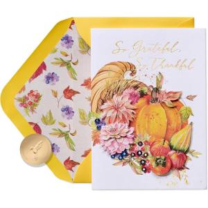 Papyrus Thanksgiving Card (Wonderful Blessings)(FSC Bountiful Cornucopia)