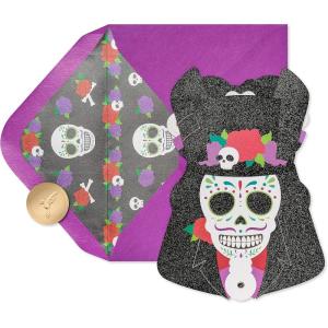 Papyrus Blank Day of the Dead Card (Skull)(Articulated DOTD Skeleton)