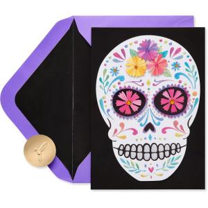 Papyrus Blank Day of the Dead Card (Skull)(Remember  Honor  Celebrate)