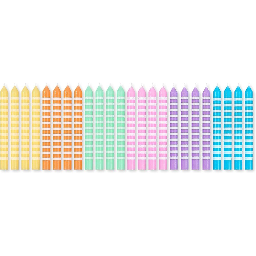 imagePapyrus Birthday Candles Stripe ampamp Polka Dot 24CountPastel Stripes