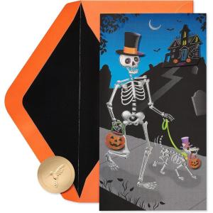 Papyrus Halloween Card (All the Treats)(FSC DOG AND OWNER SKELETON)
