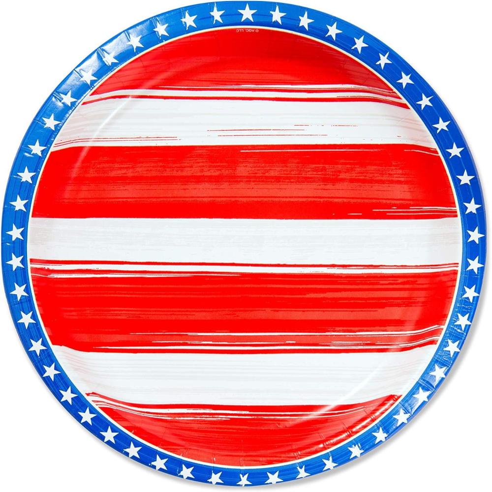 imageAmerican Greetings Patriotic Batman Party Supplies Plastic Stadium Cups 8CountPaper Dinner Plates