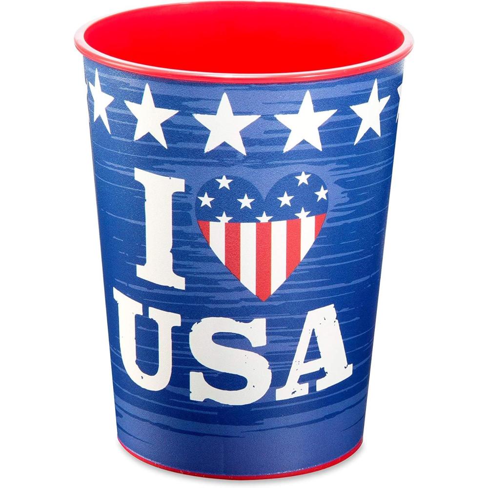 imageAmerican Greetings Patriotic Batman Party Supplies Plastic Stadium Cups 8CountParty Cups
