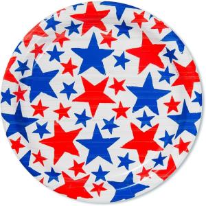 American Greetings Patriotic Batman Party Supplies, Plastic Stadium Cups (8-Count)(Paper Dessert Plates)