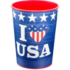 American Greetings Patriotic Batman Party Supplies, Plastic Stadium Cups (8-Count)(Party Cups)