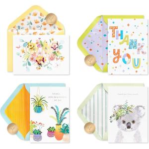 Papyrus Deluxe Boxed Blank Thank You Card Assortment, Flowers (4-Count)