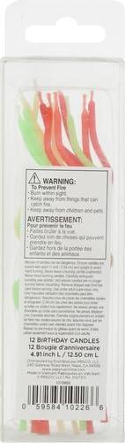 imagePapyrus Birthday Candles Green Yellow Orange ampamp Red Swirl 12CountGreen Yellow Orange Red Swirl