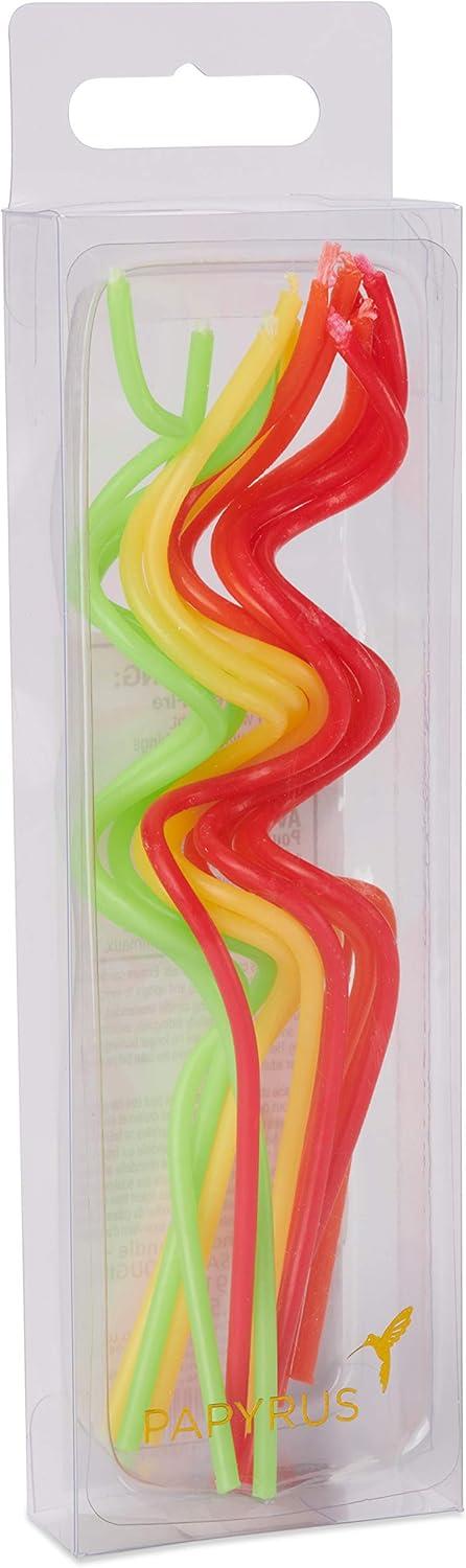 imagePapyrus Birthday Candles Green Yellow Orange ampamp Red Swirl 12CountGreen Yellow Orange Red Swirl