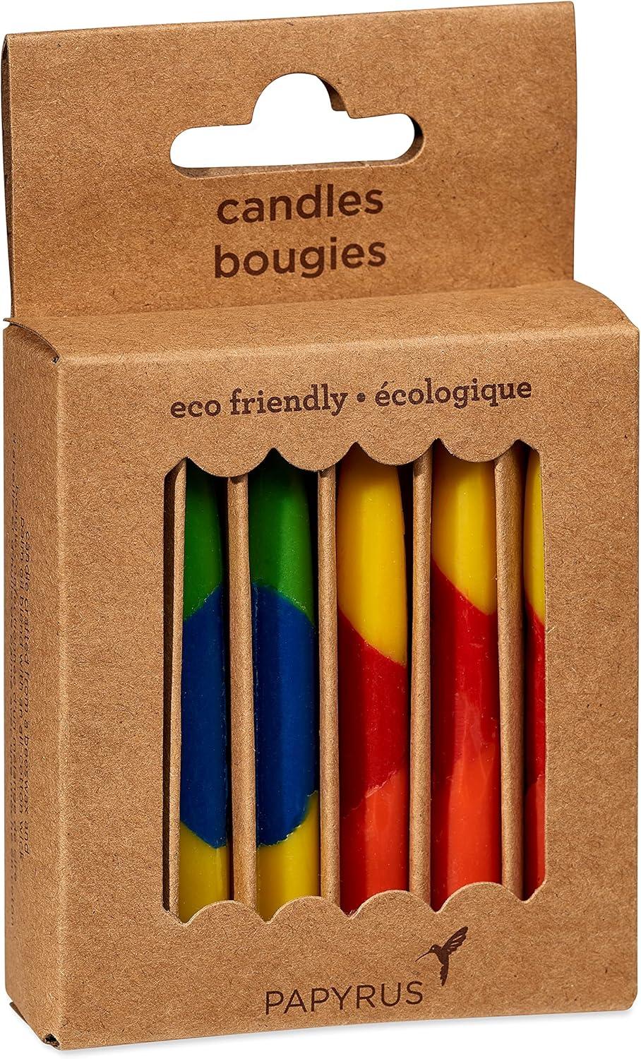 imagePapyrus EcoFriendly Birthday Candles Tie Dye 12CountLayered Primary Colors