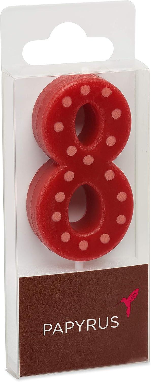 imagePapyrus Number 3 Birthday Candle Red Polka Dots 1CountRed Polka Dots Candles Pack