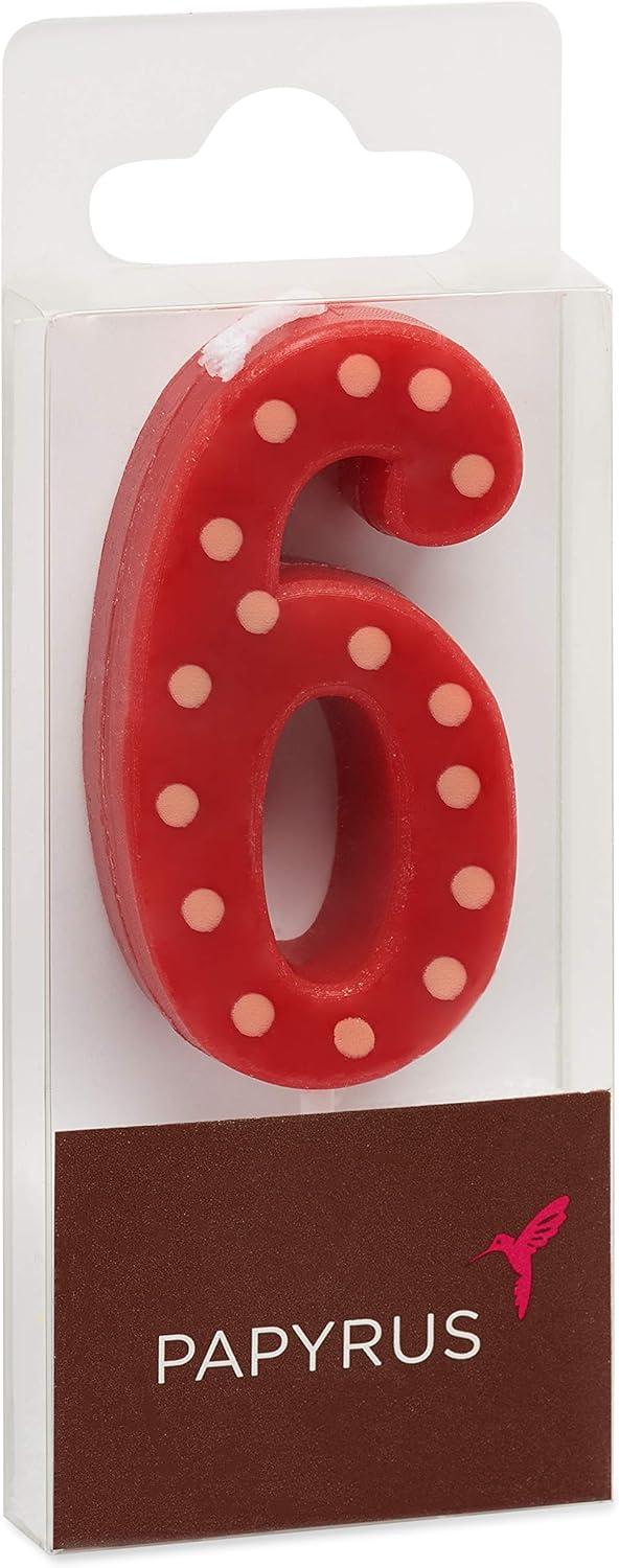 imagePapyrus Number 3 Birthday Candle Red Polka Dots 1CountRed Polka Dots Candles Pack