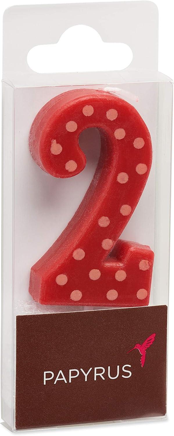 imagePapyrus Number 3 Birthday Candle Red Polka Dots 1CountRed Polka Dots Candles Pack