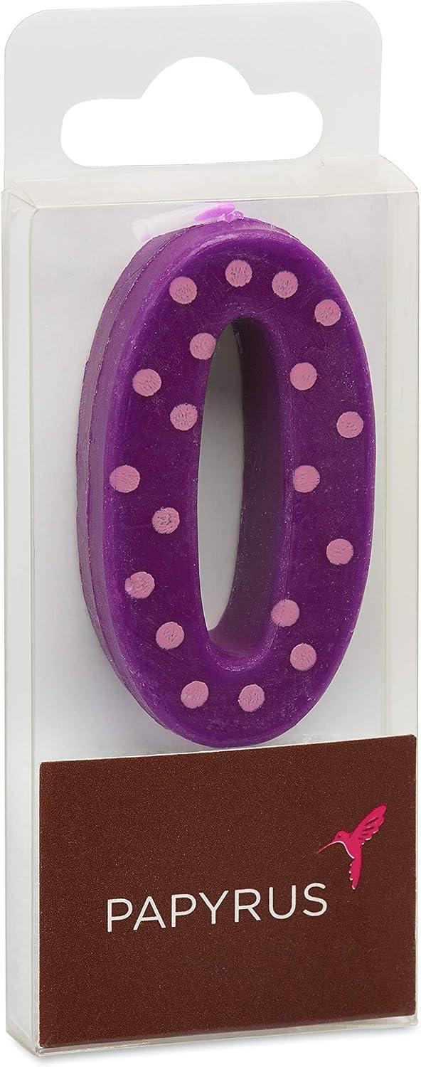 imagePapyrus Number Birthday Candles Pack Purple Polka Dots 10CountNumber 0