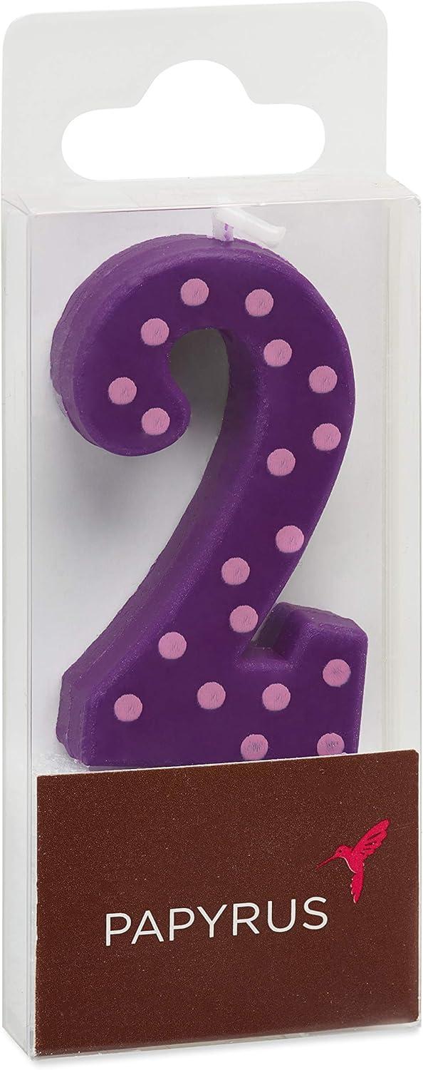 imagePapyrus Number Birthday Candles Pack Purple Polka Dots 10CountNumber 2