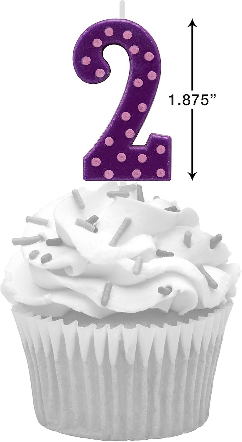 imagePapyrus Number Birthday Candles Pack Purple Polka Dots 10CountNumber 2