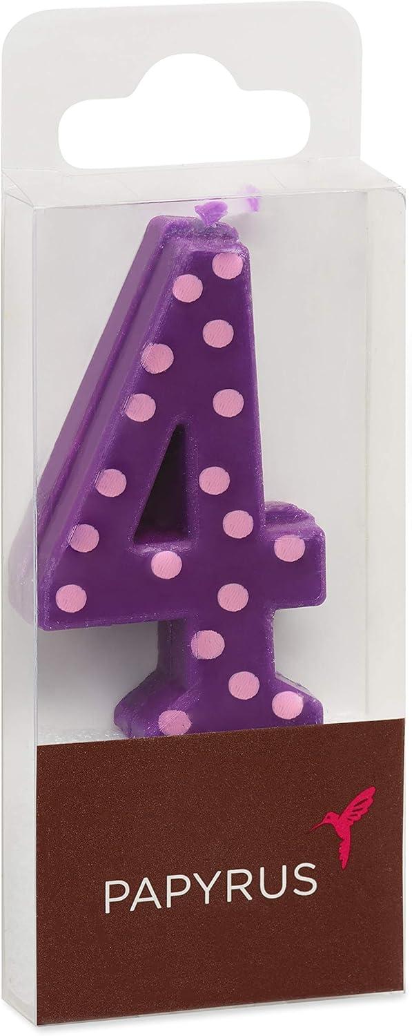 imagePapyrus Number Birthday Candles Pack Purple Polka Dots 10CountNumber 4