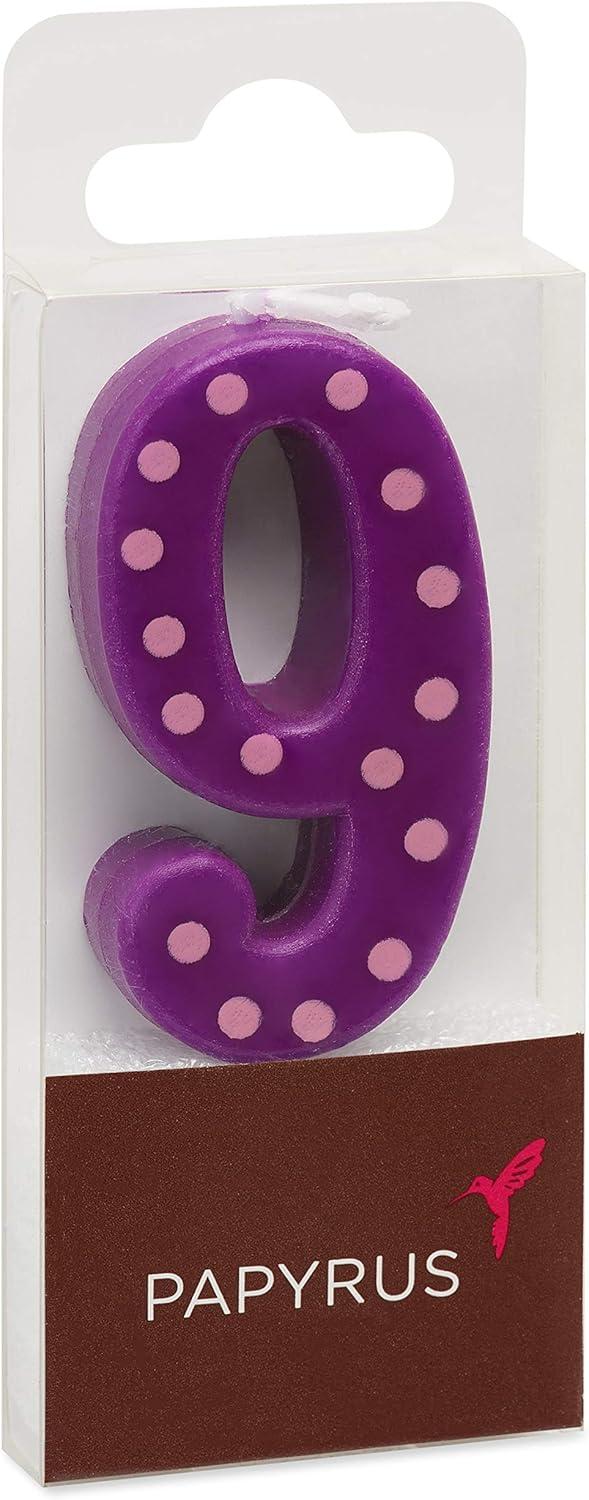 imagePapyrus Number Birthday Candles Pack Purple Polka Dots 10CountPurple Polka Dots Candles Pack