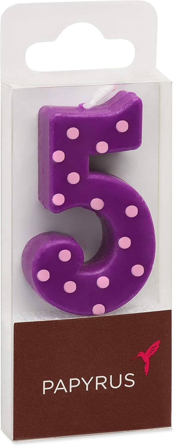 imagePapyrus Number Birthday Candles Pack Purple Polka Dots 10CountPurple Polka Dots Candles Pack