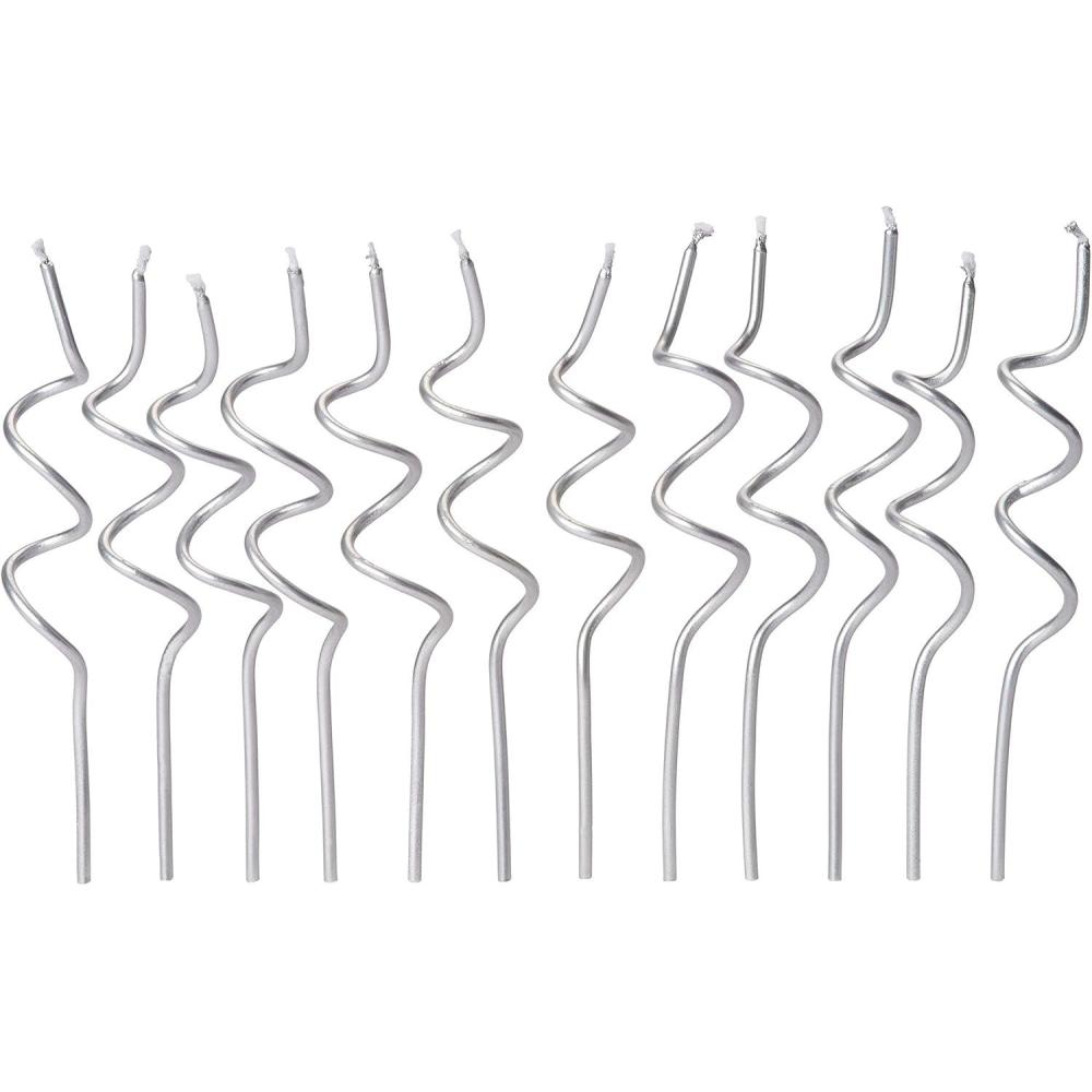 imagePapyrus Birthday Candles Green Yellow Orange ampamp Red Swirl 12CountSilver Swirl