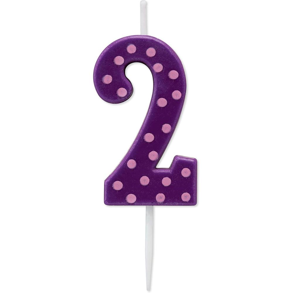 imagePapyrus Number Birthday Candles Pack Purple Polka Dots 10CountNumber 2