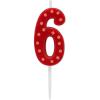 imagePapyrus Number 3 Birthday Candle Red Polka Dots 1CountNumber 6