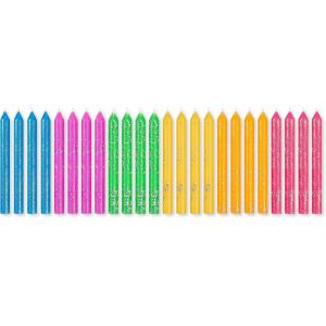 Papyrus Birthday Candles, Green, Yellow, Orange & Red Swirl (12-Count)(Neon Glitter)