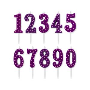 Papyrus Number Birthday Candles Pack, Purple Polka Dots (10-Count)(Purple Polka Dots – Candles Pack)