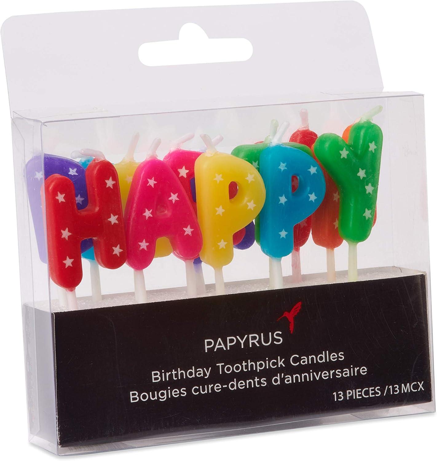 imagePapyrus Birthday Candles Ombr 24CountHappy Birthday Toothpicks