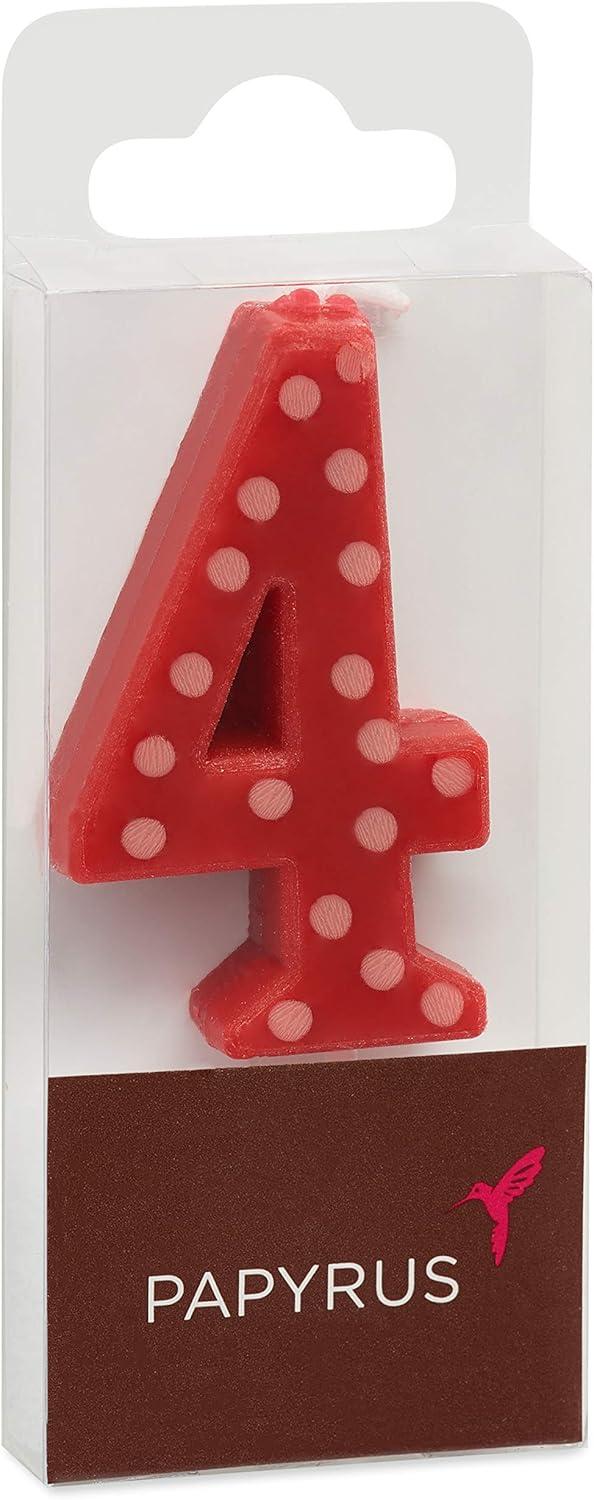 imagePapyrus Number 1 Birthday Candle Red Polka Dots 1CountNumber 4