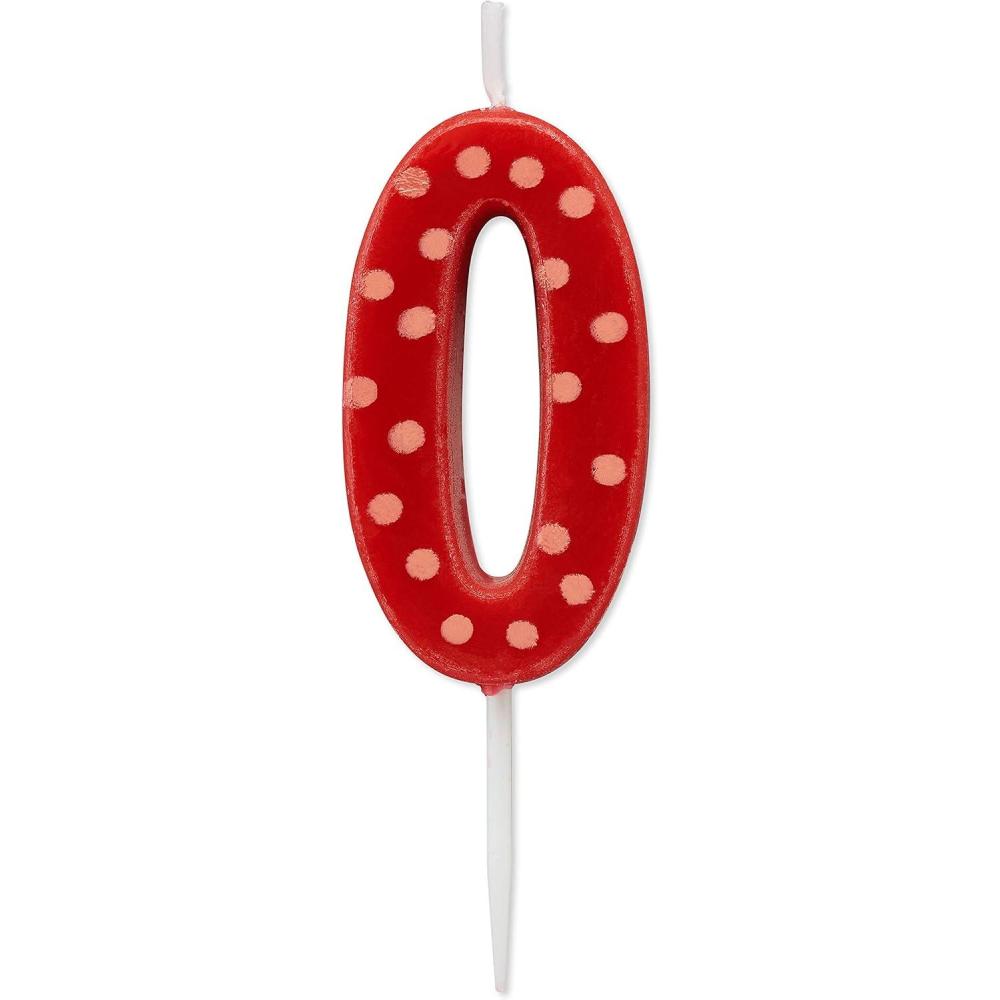 imagePapyrus Number 1 Birthday Candle Red Polka Dots 1CountNumber 0
