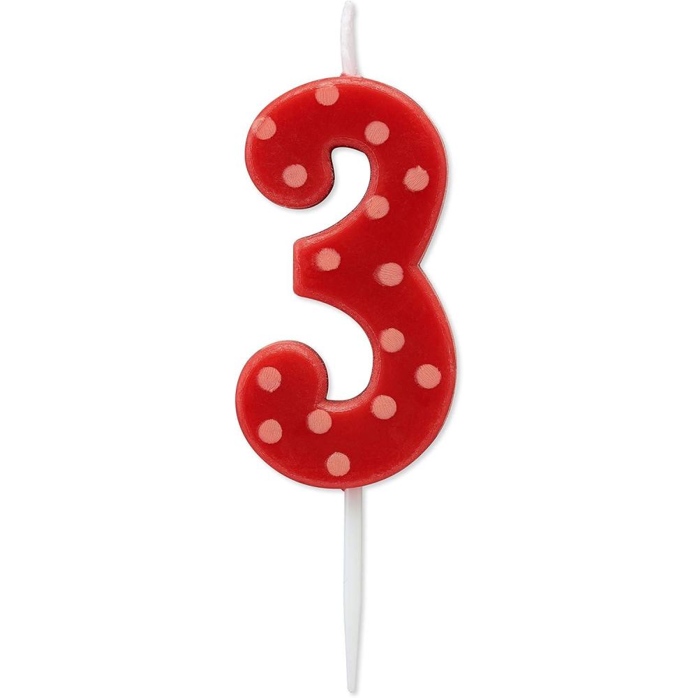 imagePapyrus Number 1 Birthday Candle Red Polka Dots 1CountNumber 3