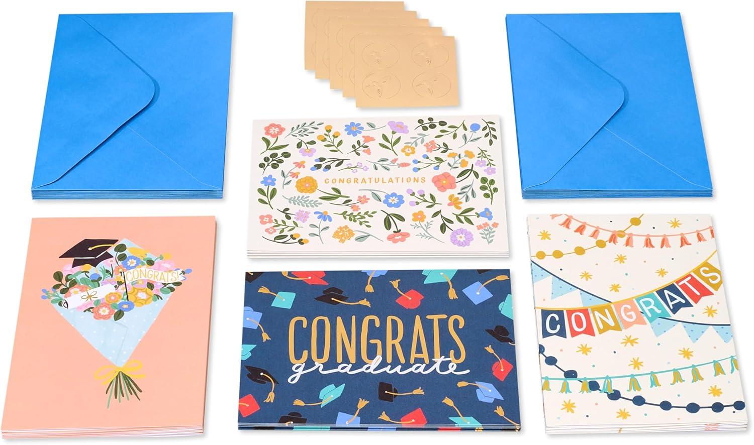 imagePapyrus Congratulations Card Assortment with Decorative Box 6CountFSC LG KPSK GRAD THANK YOU