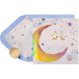 Papyrus Birthday Card with Earrings for Her – Jewelry by Papyrus Collection (Keep Shining)(Keep Shining)