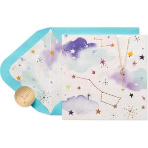 Papyrus Birthday Card with Earrings for Her – Jewelry by Papyrus Collection (Keep Shining)(Universe Is Celebrating)