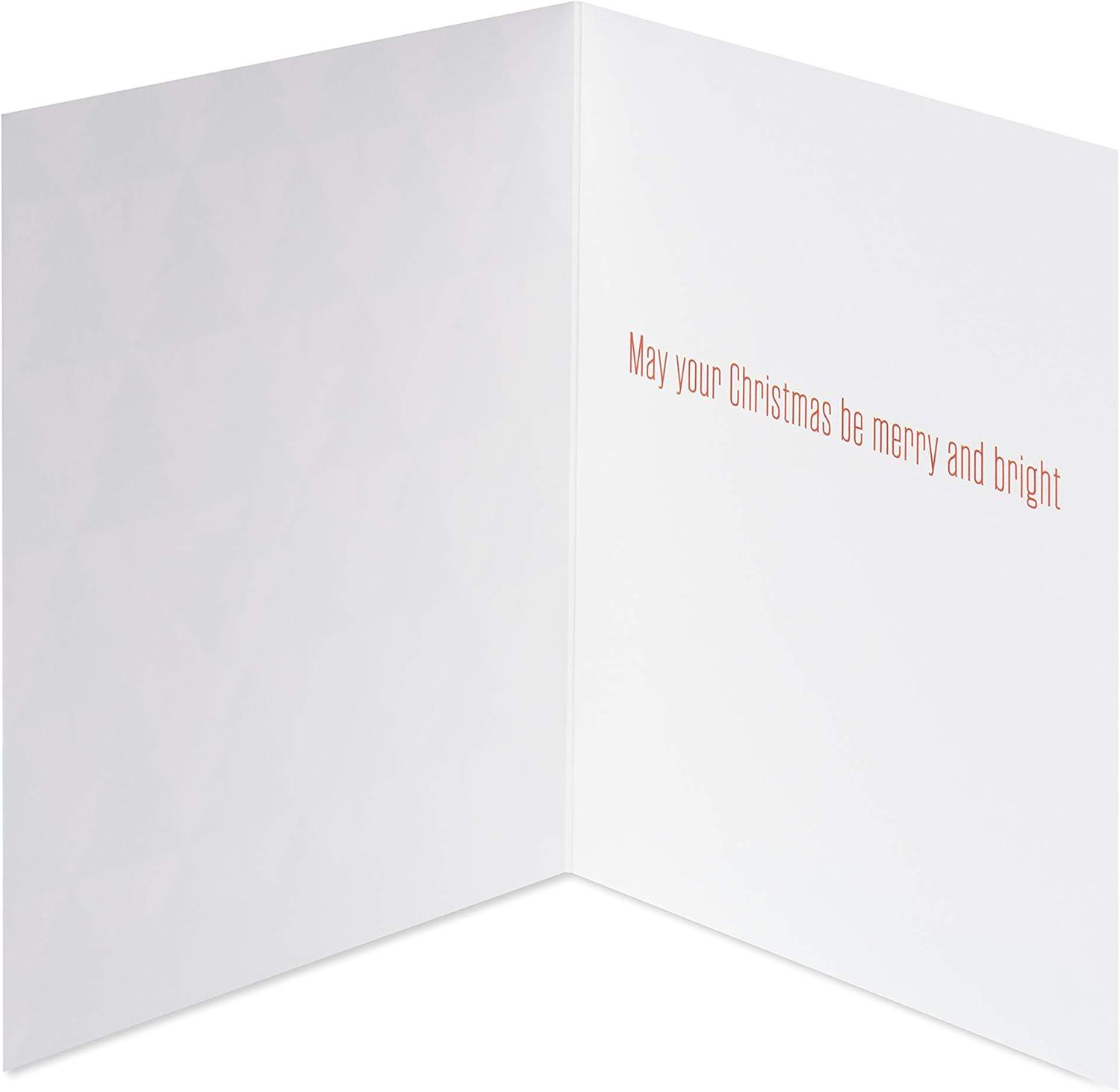 imagePapyrus Petite Holiday Christmas Cards Boxed Glitter Pine Trees with Santa 20CountPine Trees with Santa