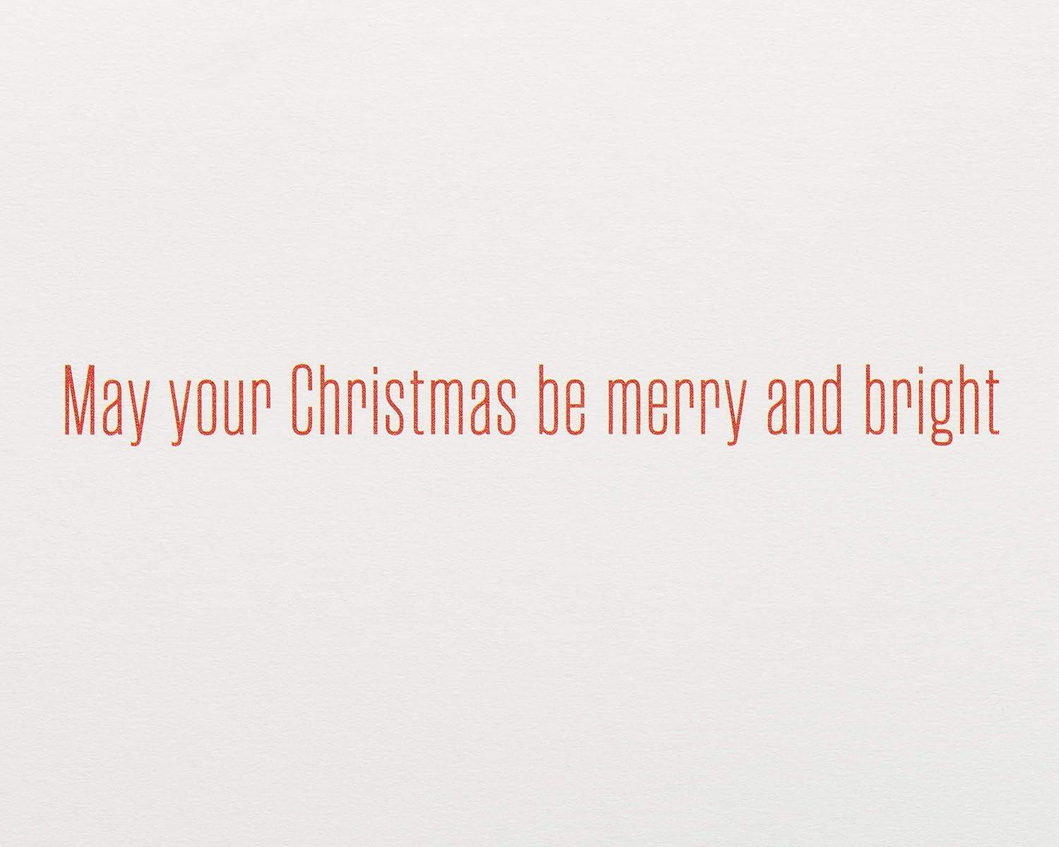 imagePapyrus Petite Holiday Christmas Cards Boxed Glitter Pine Trees with Santa 20CountPine Trees with Santa