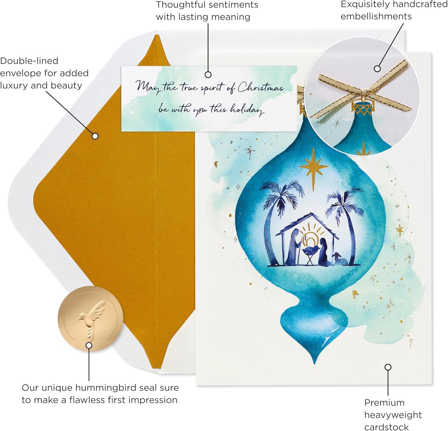 imagePapyrus Religious Christmas Card with Nativity Scene True Spirit of Christmas