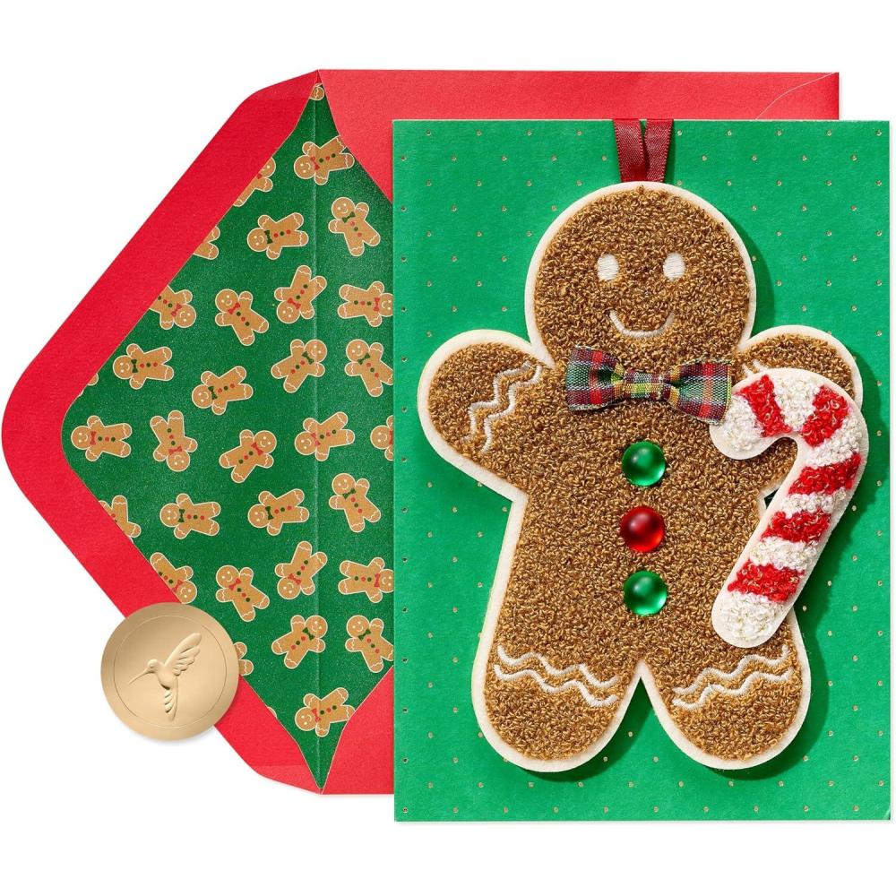 imagePapyrus Christmas Card Merriment of the SeasonFSC Boucle Gingerbread Man