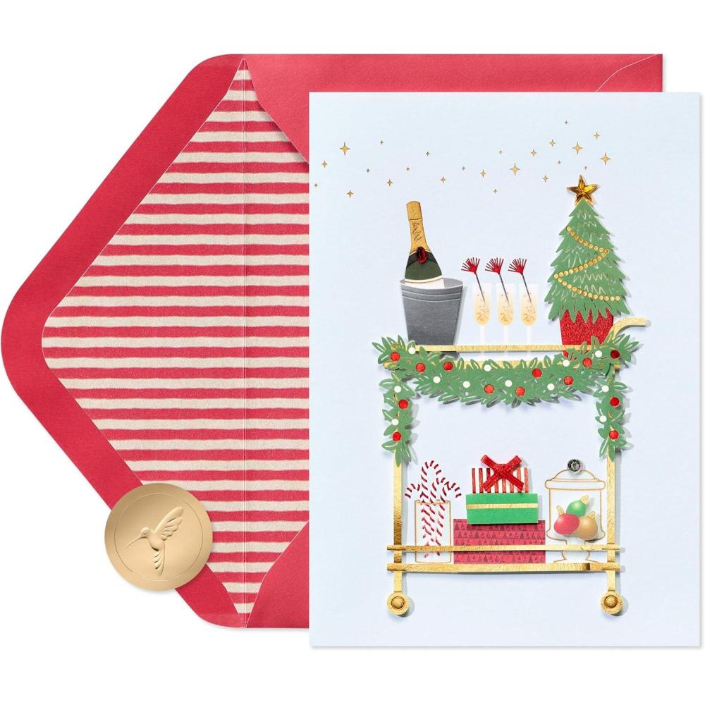 imagePapyrus Christmas Card Merriment of the SeasonHoliday Bar Cart