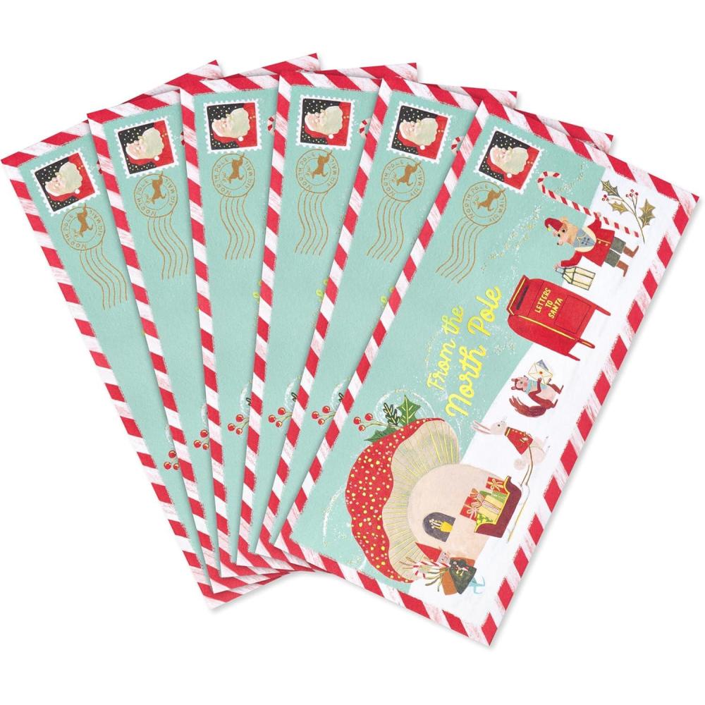 imagePapyrus Whimsical Christmas Envelope Bundle with Hummingbird Seals  Perfect for Stocking Stuffers Letters to Santa and More 6Count