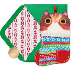 Papyrus Playful Cat Christmas Card for Kids – Perfect for Son, Daughter or Grandchild (Meowy Christmas)