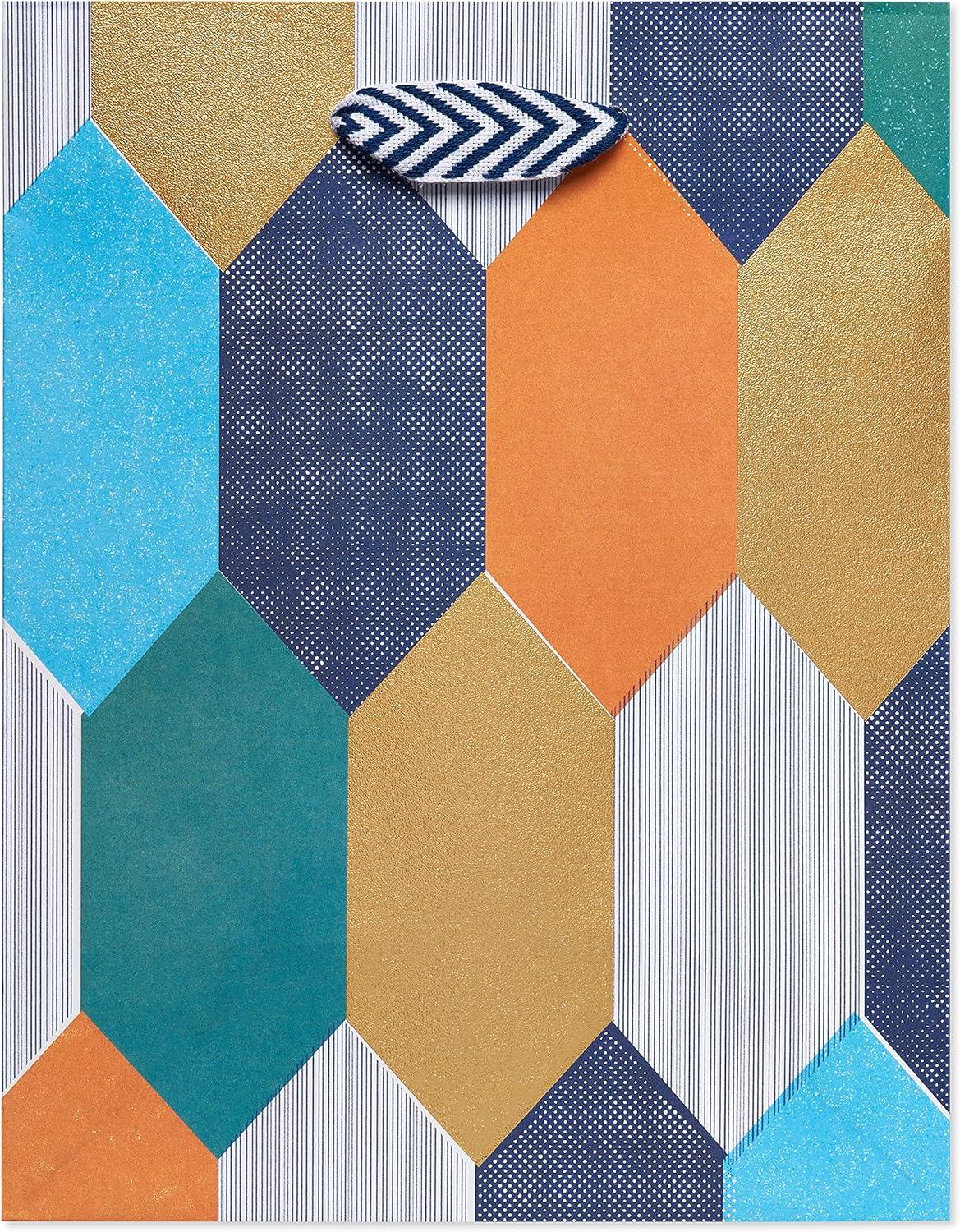 imagePapyrus 9quot Medium Gift Bag Geometric Pattern for Graduation Birthdays and All Occasions 1 Bag