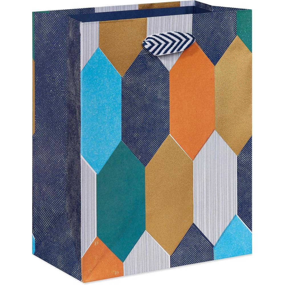 imagePapyrus 9quot Medium Gift Bag Geometric Pattern for Graduation Birthdays and All Occasions 1 Bag