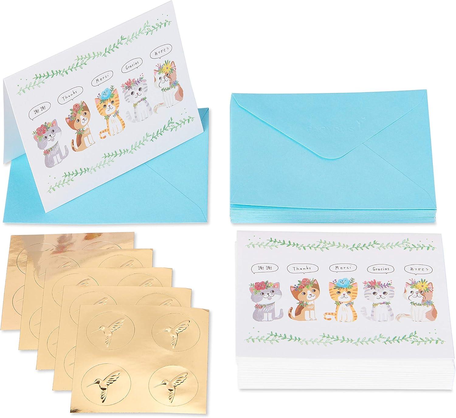 imagePapyrus Blank Cards with Envelopes Hexagon Pattern 14CountKittens