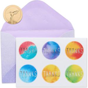 Papyrus Blank Cards with Envelopes, Hexagon Pattern (14-Count)(Tie Dye Dots)