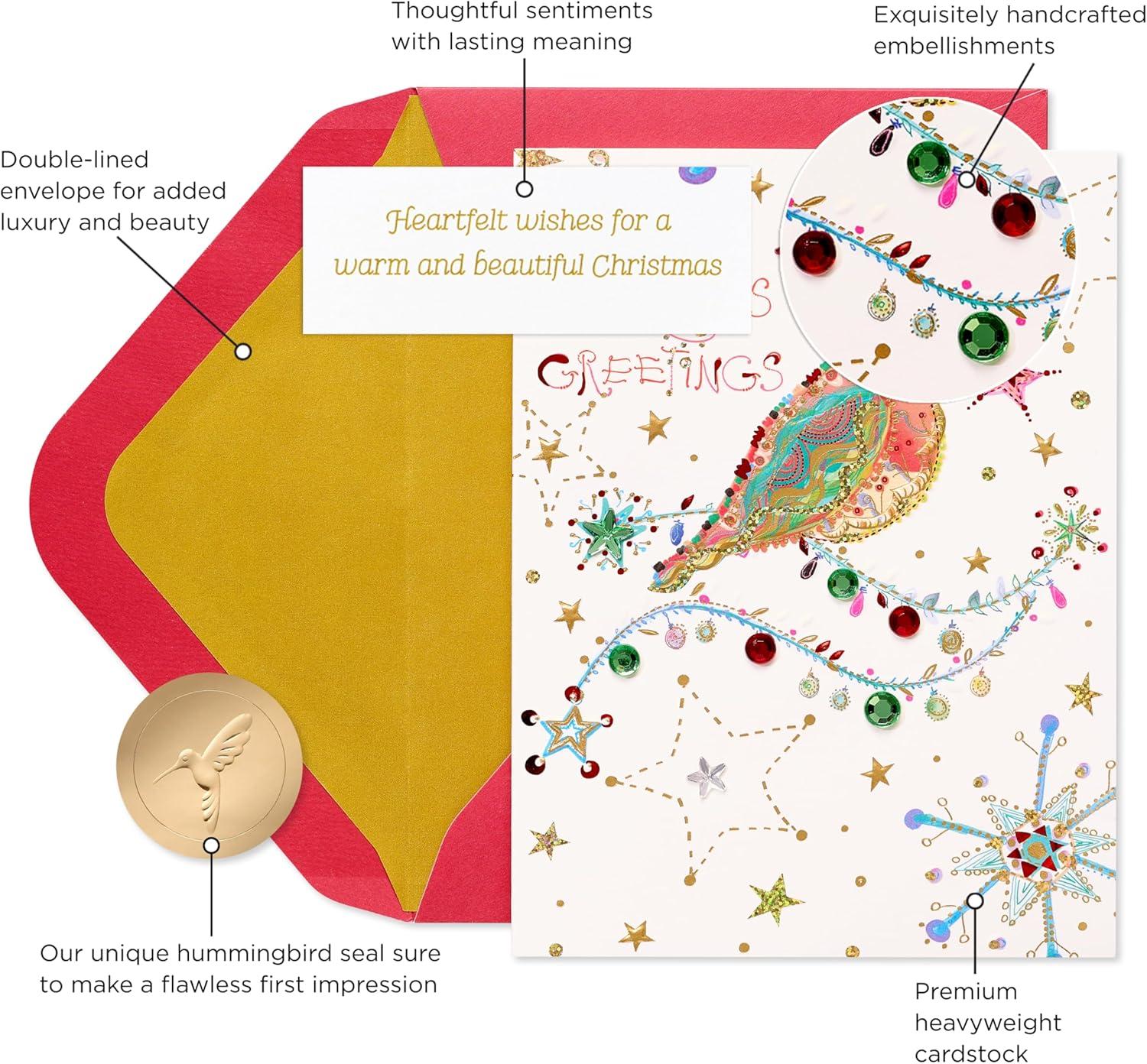 imagePapyrus Artistic Christmas Card with Festive Bird Designed by House of Turnowsky Heartfelt WishesFSC Holiday Bird W Hat